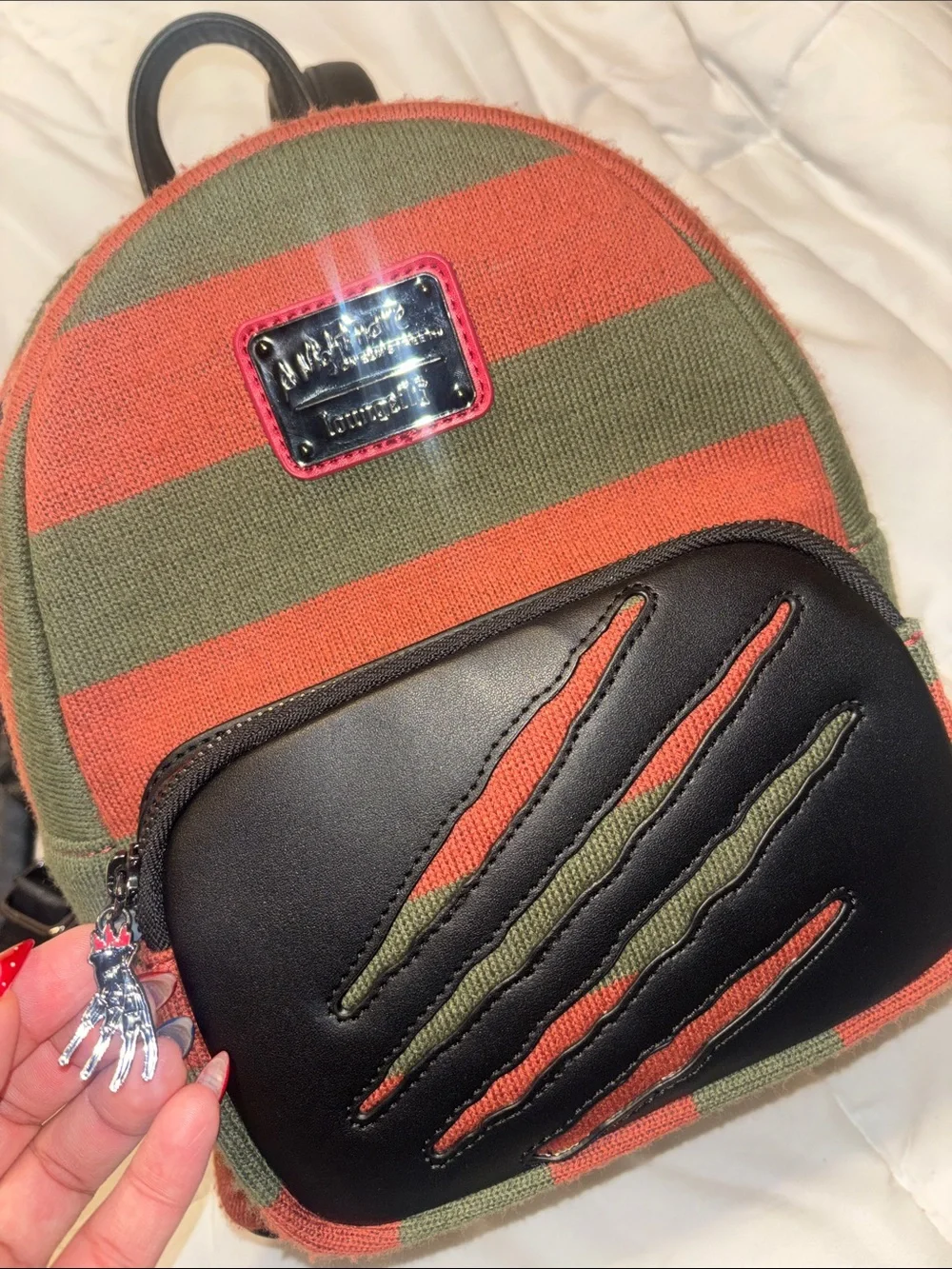 Loungefly Freddy Sweater Nightmare on Elm Street Backpack w/Buckle Down Wallet